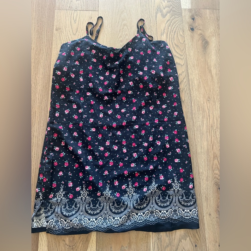 P.J. Salvage Black and Pink Floral Chemise